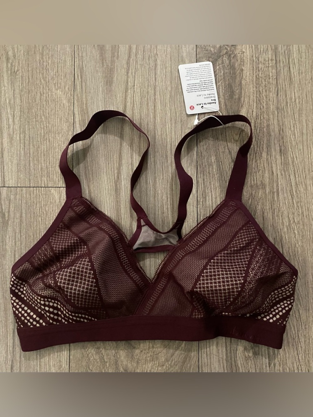 lululemon athletica Burgundy Awake to Lace Bra